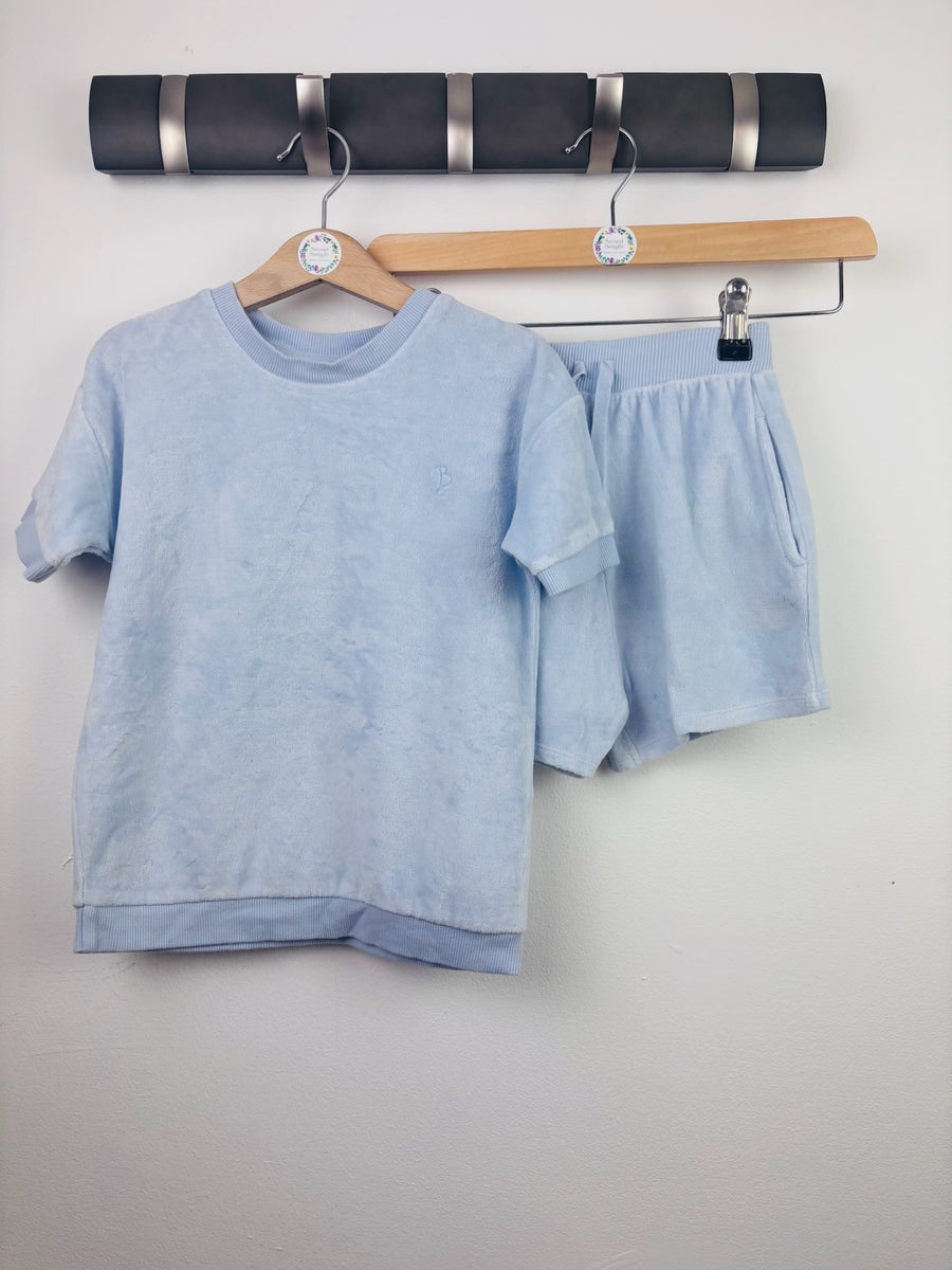 George Pale Blue Towelling Short Set 5-6 Years-Sets-Second Snuggle Preloved