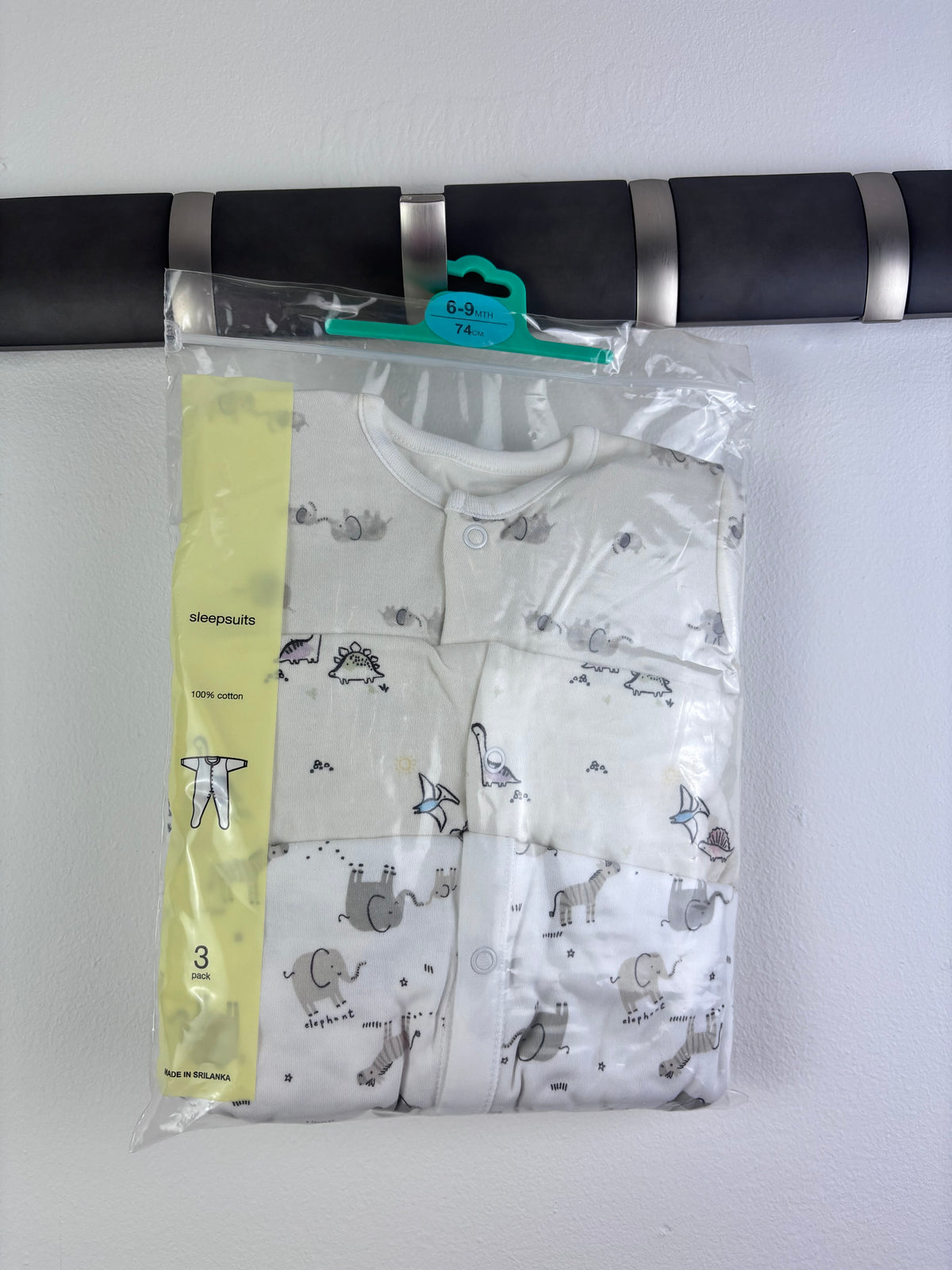 Ex High Street Mixed Brand Sleepsuit Bundle 3 Pack 6–9 Months-Sleepsuits-Second Snuggle Preloved