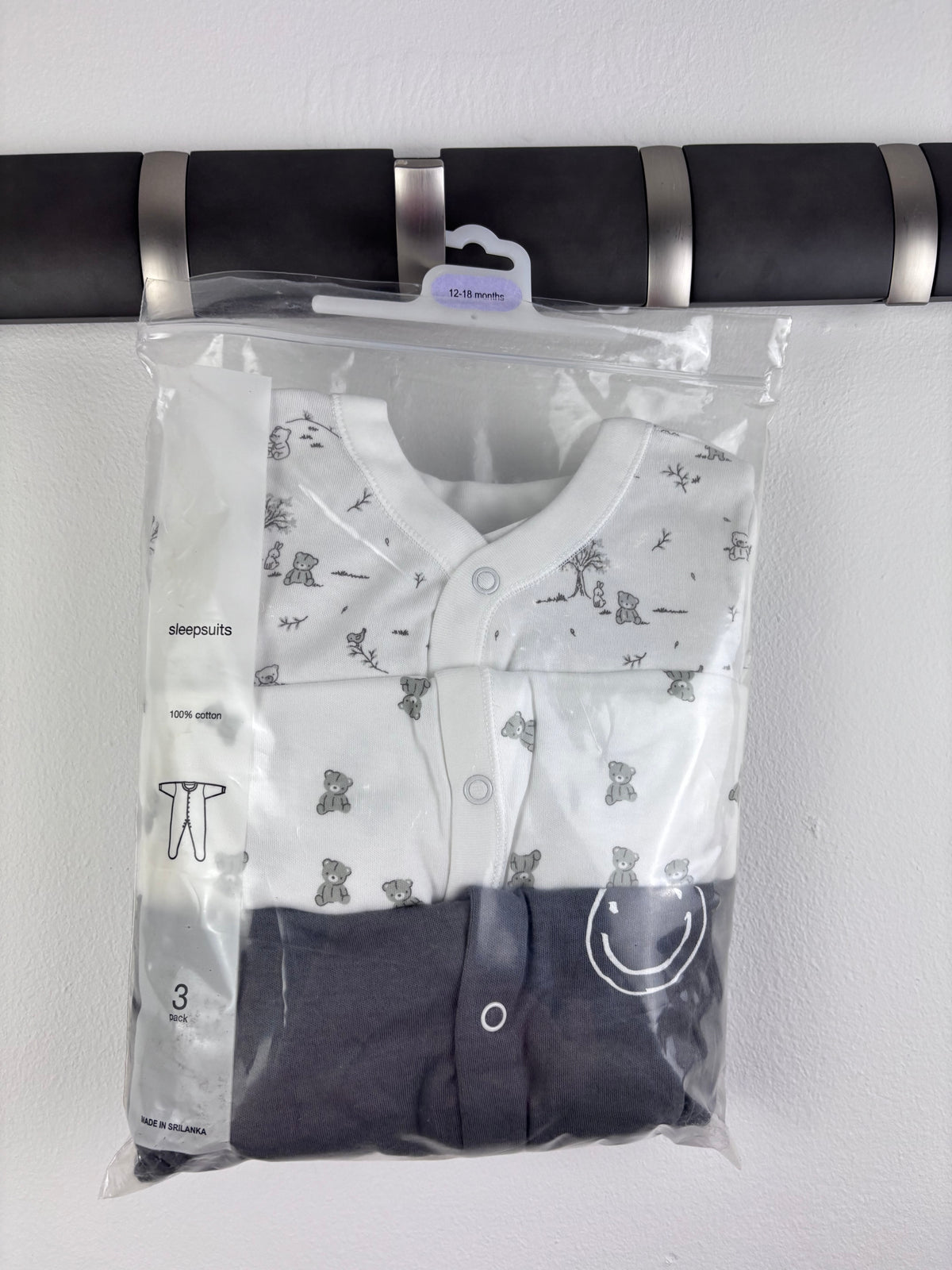 Ex High Street Mixed Brand Sleepsuit Bundle 3 Pack 12–18 Months-Sleepsuits-Second Snuggle Preloved