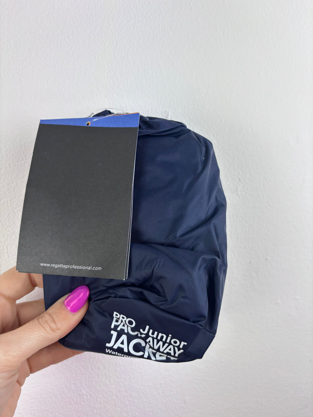 Regatta Junior Packaway Waterproof Jacket Navy Various Sizes-Coats-Second Snuggle Preloved