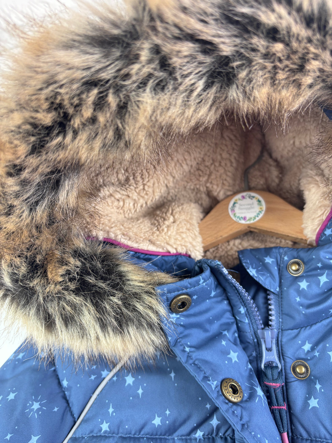 Fat Face Blue Star Print Coat 5–6 Years-Coats-Second Snuggle Preloved