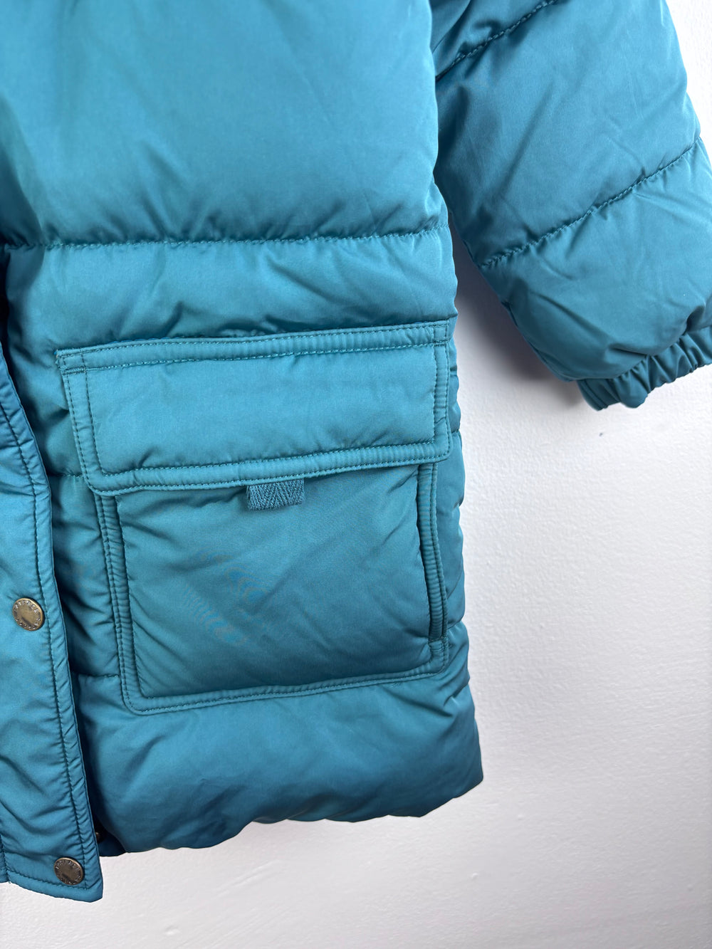 Fat Face Teal Faux Fur Hooded Padded Coat 4–5 Years-Coats-Second Snuggle Preloved