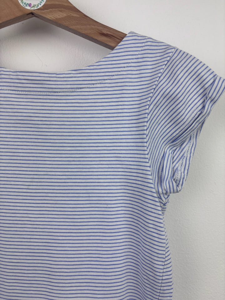 Joules Blue Stripe Floral Pocket Dress 7-8 Years