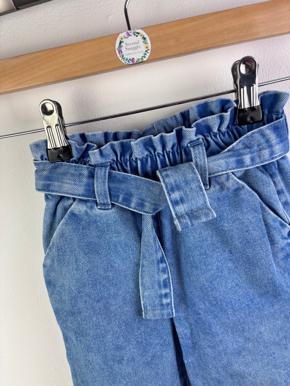 Next Paperbag Waist Denim Trousers 12–18 Months-Trousers-Second Snuggle Preloved