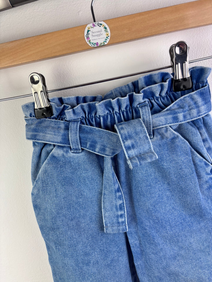Next Paperbag Waist Denim Trousers 12–18 Months-Trousers-Second Snuggle Preloved