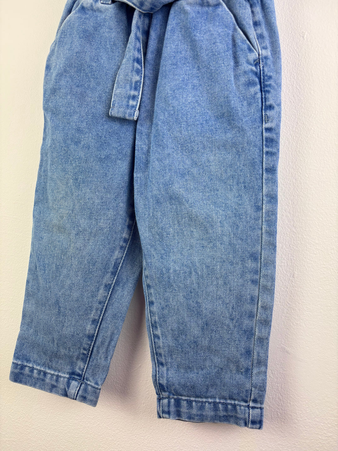 Next Paperbag Waist Denim Trousers 12–18 Months-Trousers-Second Snuggle Preloved
