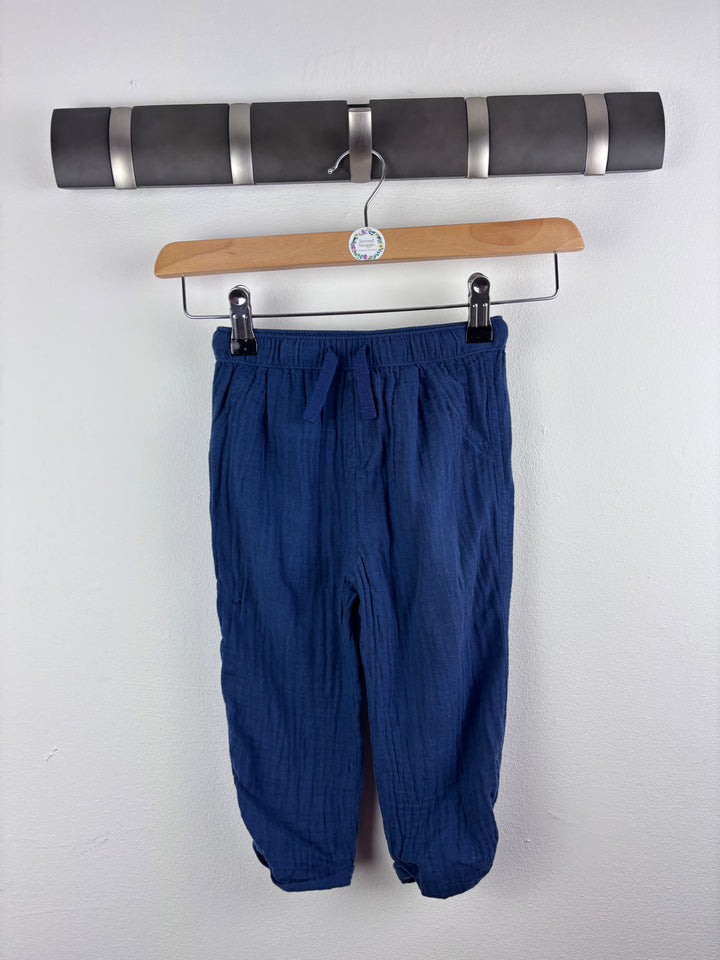 M&S Blue Lightweight Trousers 12–18 Months-Trousers-Second Snuggle Preloved