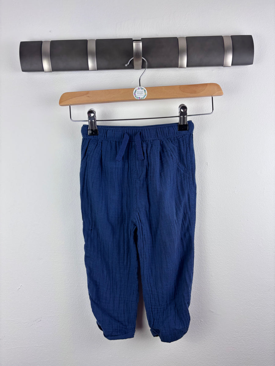 M&S Blue Lightweight Trousers 12–18 Months-Trousers-Second Snuggle Preloved