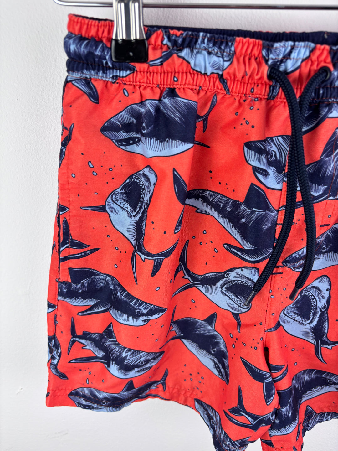 Next Red Shark Print Swim Shorts 9 Years-Swimming-Second Snuggle Preloved