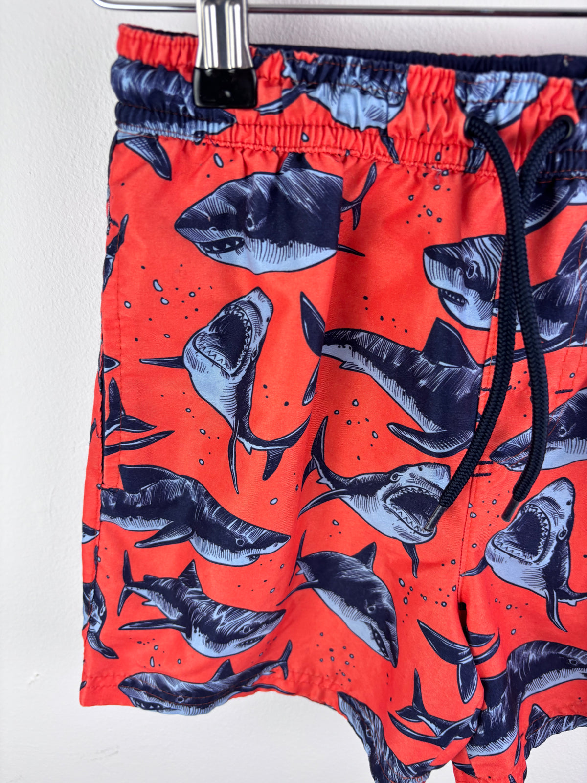 Next Red Shark Print Swim Shorts 9 Years-Swimming-Second Snuggle Preloved
