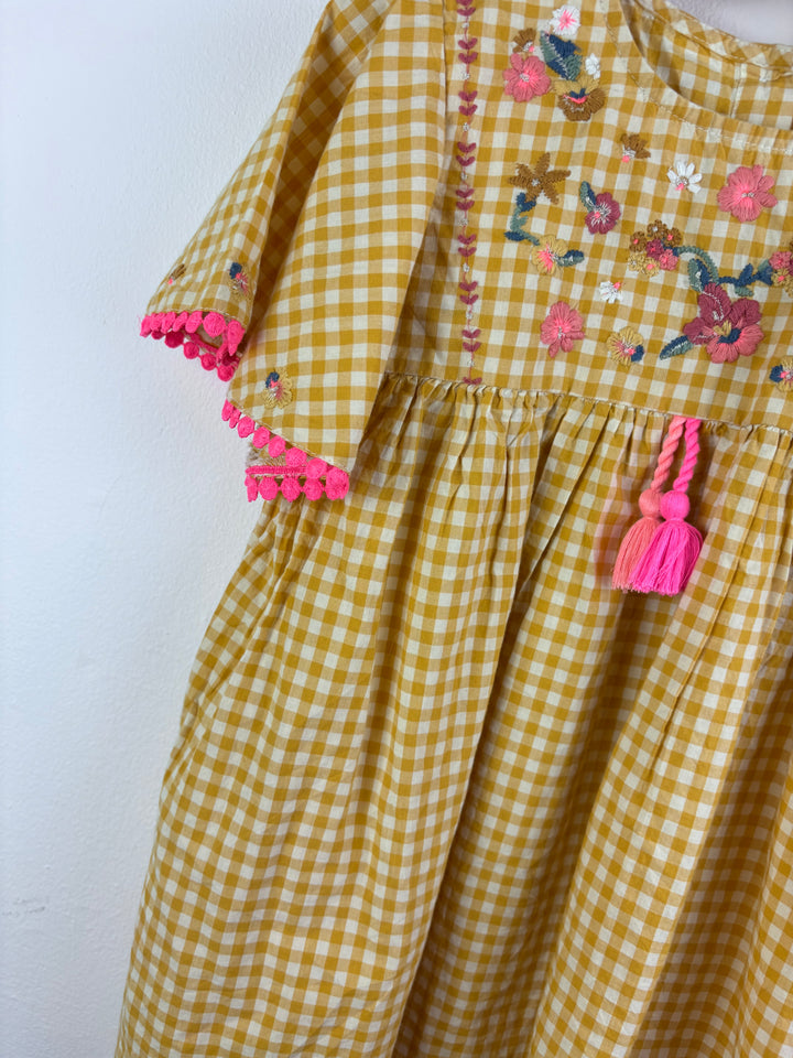 Next Gingham Embroidered Dress 4–5 Years-Dresses-Second Snuggle Preloved
