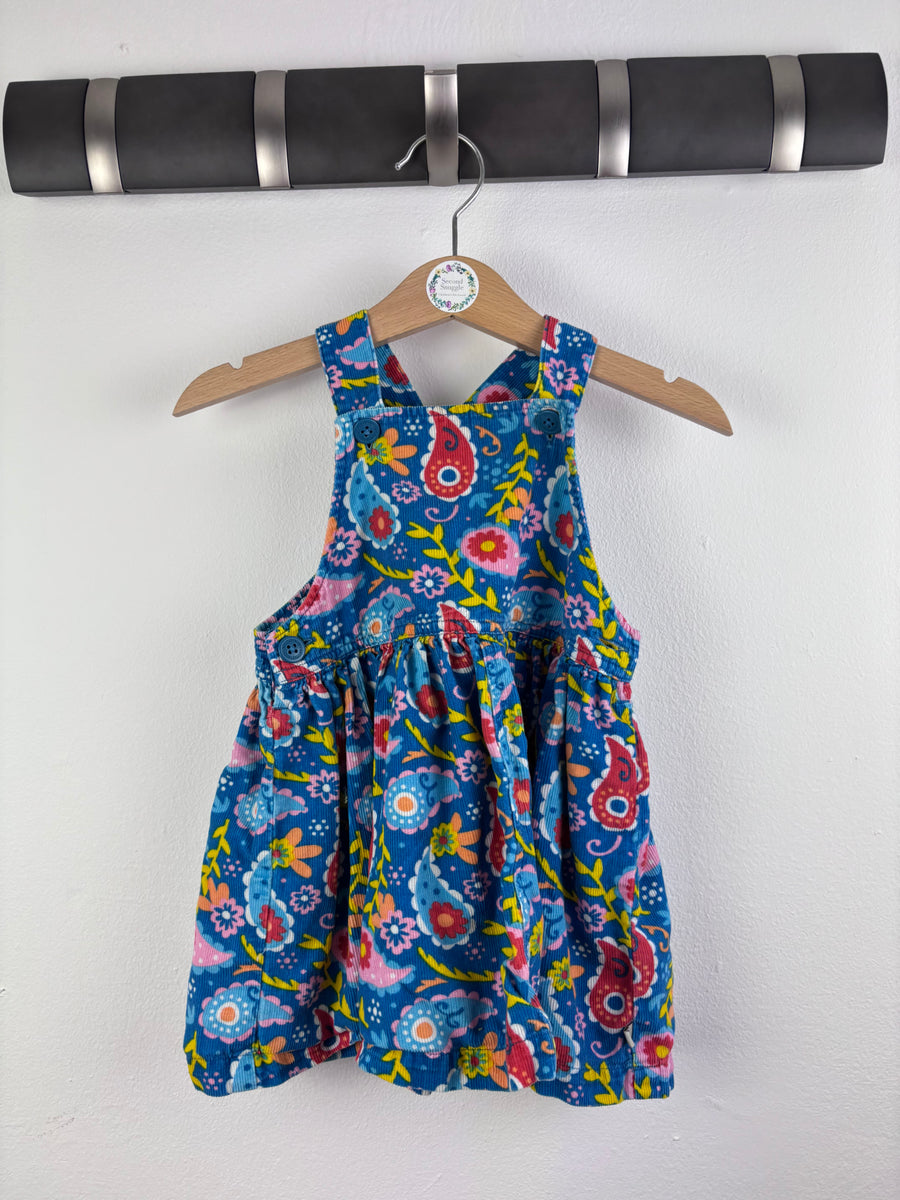 Frugi Floral Dungaree Dress 12–18 Months-Dresses-Second Snuggle Preloved