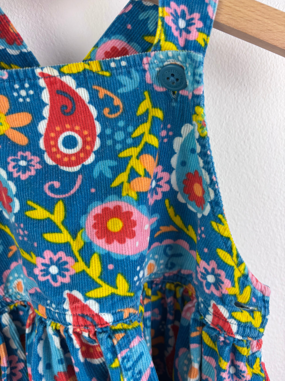 Frugi Floral Dungaree Dress 12–18 Months-Dresses-Second Snuggle Preloved