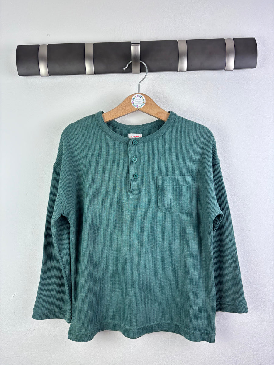 John Lewis Waffle Long Sleeve Top 6 Years-Tops-Second Snuggle Preloved