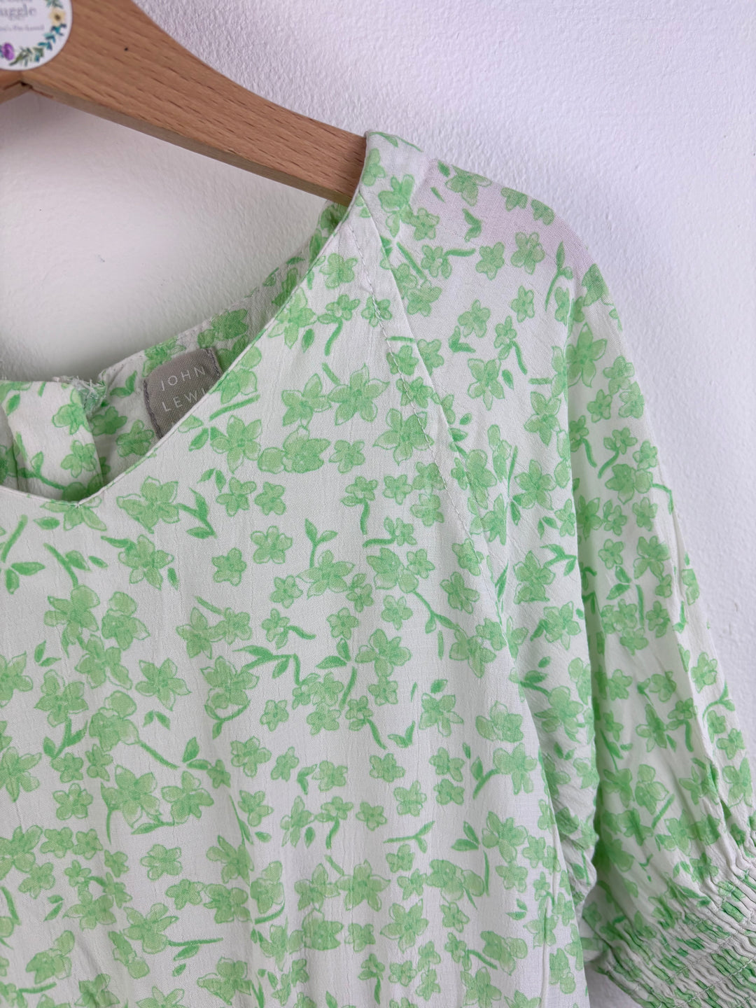 John Lewis Green Floral Playsuit 9 Years-Play Suits-Second Snuggle Preloved