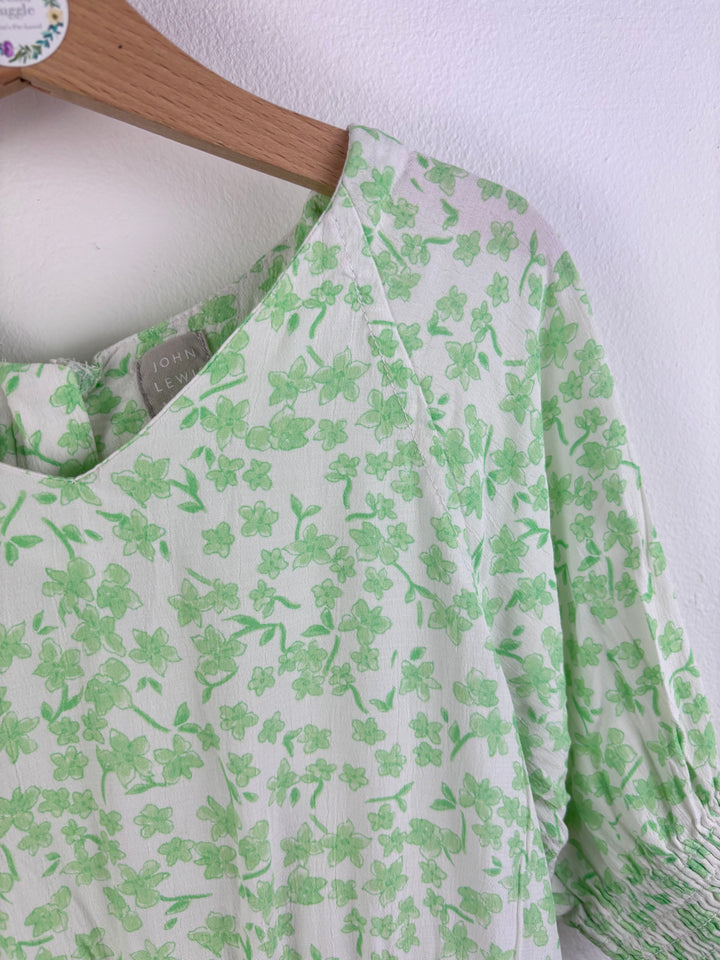 John Lewis Green Floral Playsuit 9 Years-Play Suits-Second Snuggle Preloved