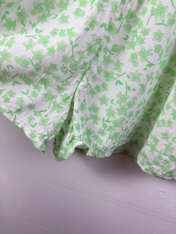 John Lewis Green Floral Playsuit 9 Years-Play Suits-Second Snuggle Preloved