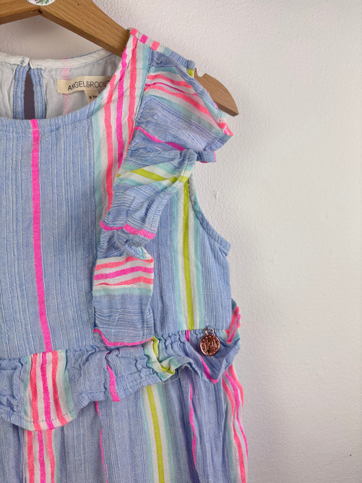 Angel & Rocket Stripe Frill Dress 9 Years-Dresses-Second Snuggle Preloved