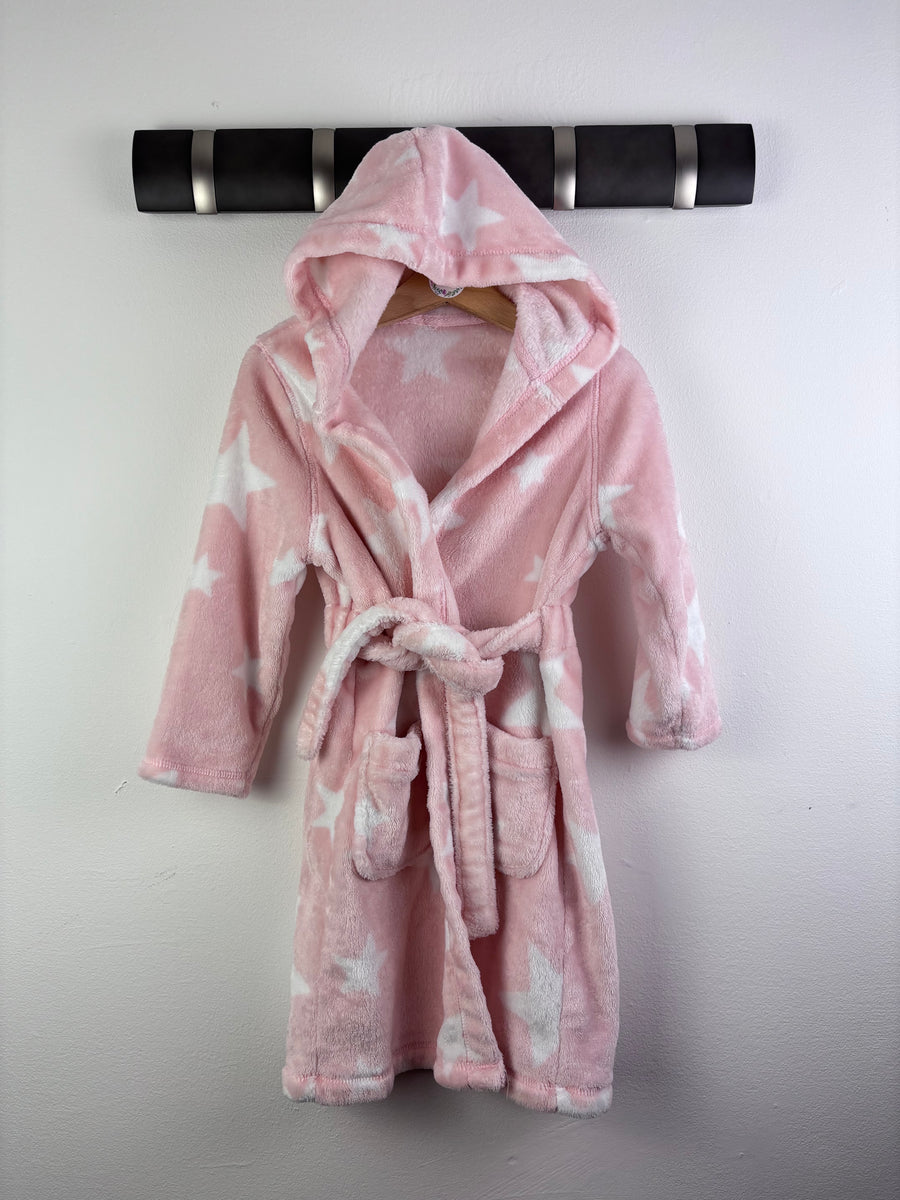 M&S Pink Star Dressing Gown 3–4 Years-Dressing Gown-Second Snuggle Preloved