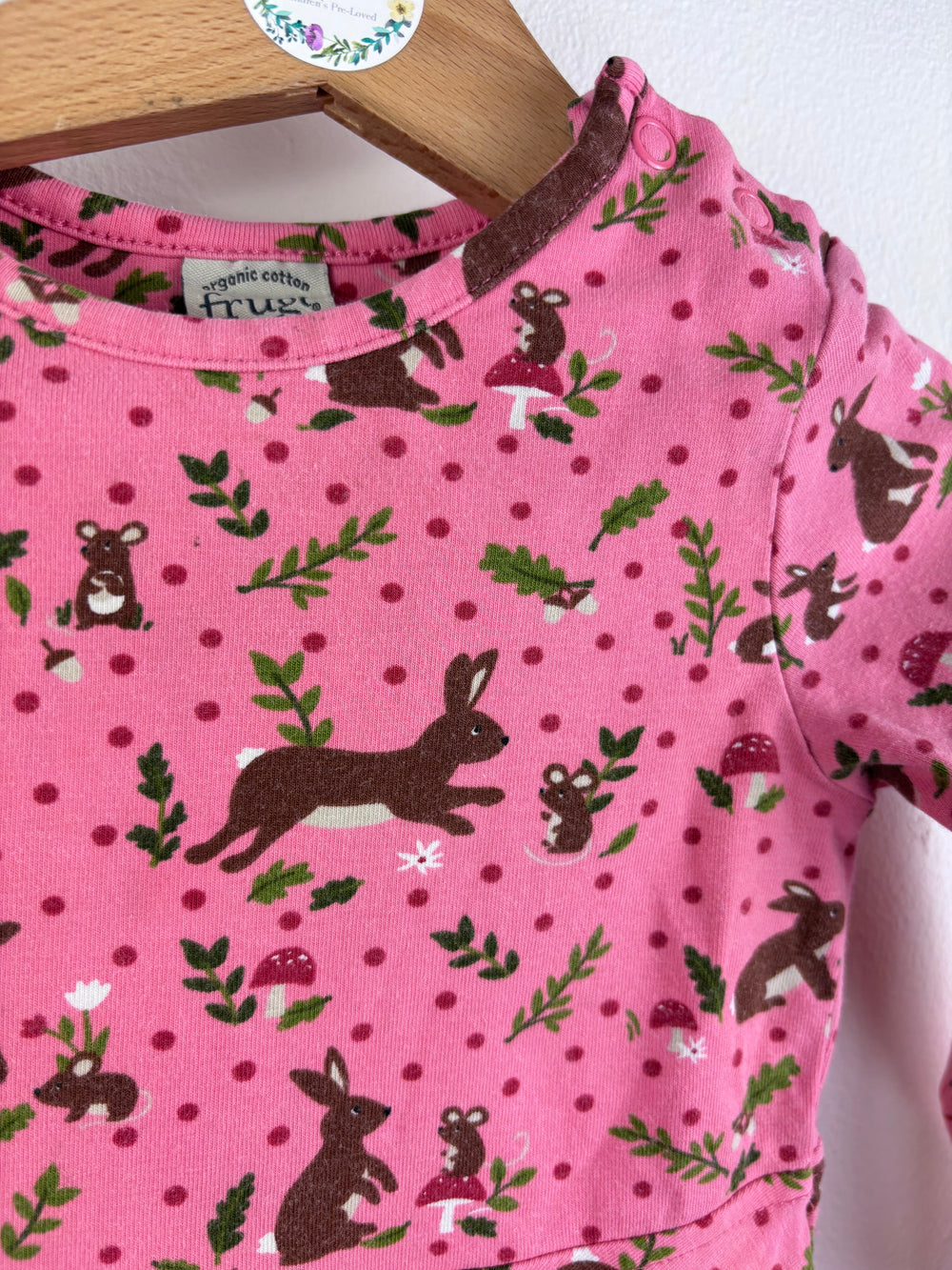 Frugi Bunny Print Dress 12–18 Months-Dresses-Second Snuggle Preloved