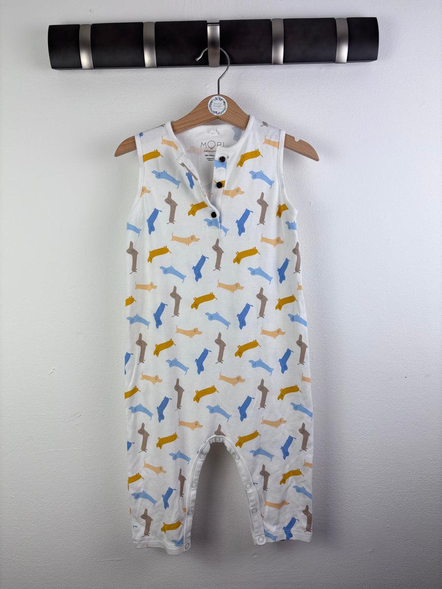 Mori Dog Print Sleeveless Romper 18–24 Months-Rompers-Second Snuggle Preloved
