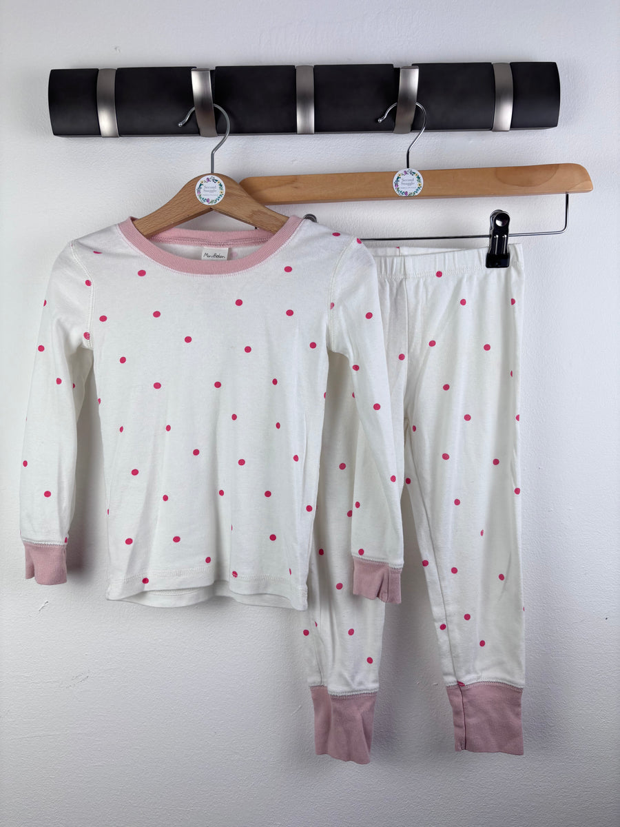 Mini Boden Pink Spot Pyjama Set 3 Years-Night Wear-Second Snuggle Preloved