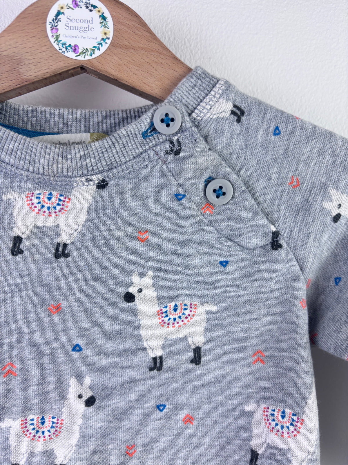 John Lewis Llama Print Sweatshirt 12–18 Months-Jumpers-Second Snuggle Preloved