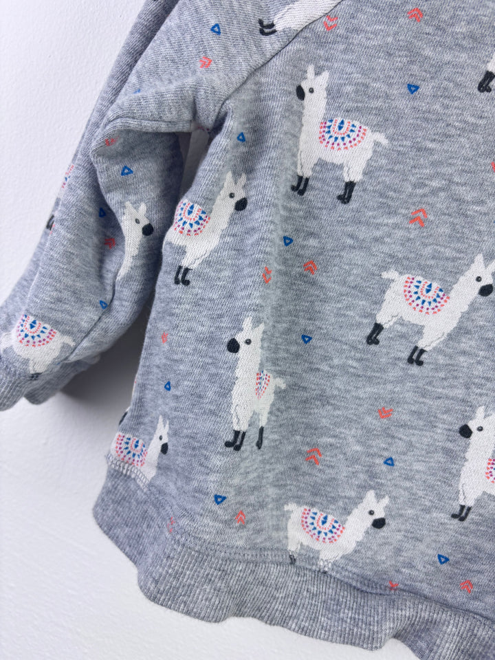 John Lewis Llama Print Sweatshirt 12–18 Months-Jumpers-Second Snuggle Preloved