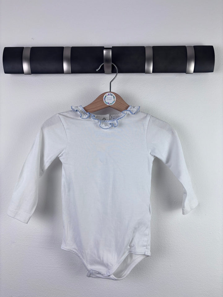 Neck & Neck White Frill Collar Bodysuit 9–12 Months-Vests-Second Snuggle Preloved