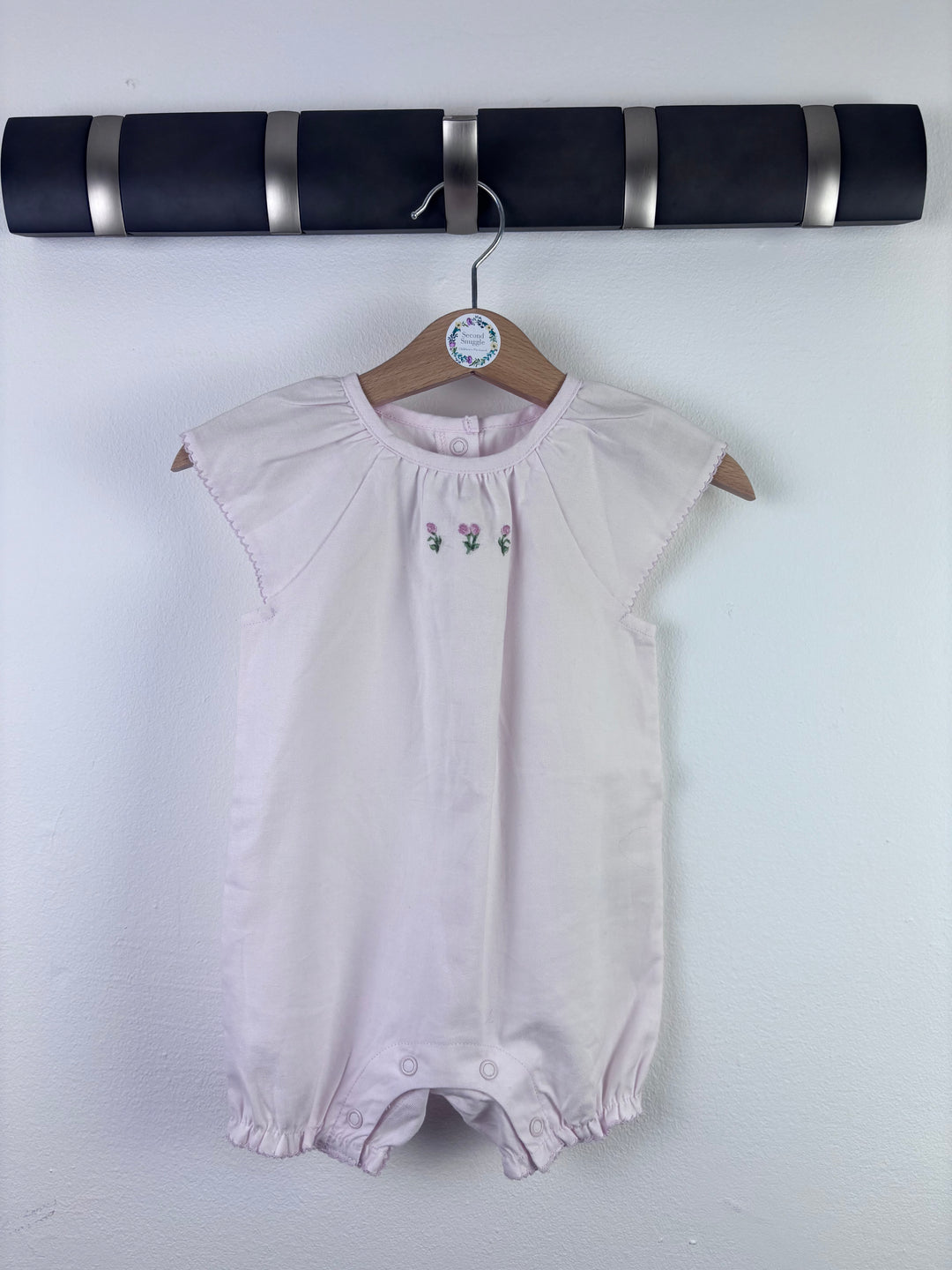 The Little White Company Pink Embroidered Romper 3–6 Months-Rompers-Second Snuggle Preloved