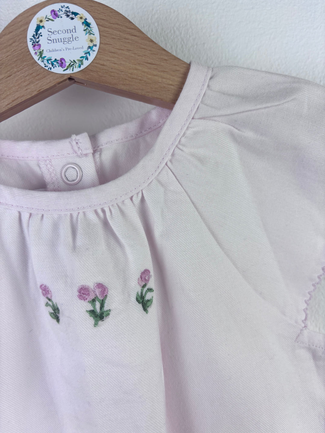 The Little White Company Pink Embroidered Romper 3–6 Months-Rompers-Second Snuggle Preloved