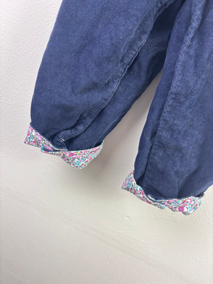 JoJo Maman Bébé Floral Vest & Cord Dungaree Set 12–18 Months-Dungarees-Second Snuggle Preloved