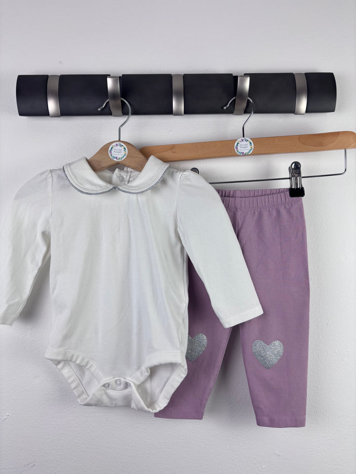 The Little White Company Bodysuit & Leggings Set 6–9 Months-Sets-Second Snuggle Preloved