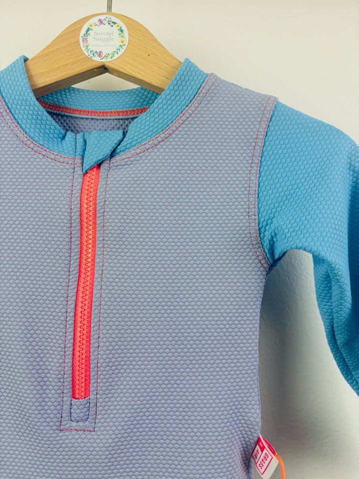 Grass & Air Blue Long Sleeve Swimsuit UPF 50+