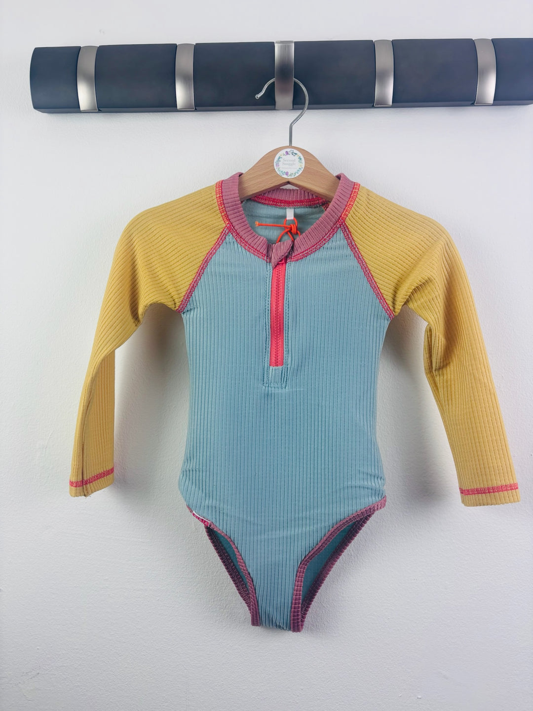 Grass & Air Teal Colour Block Swimsuit UPF 50+