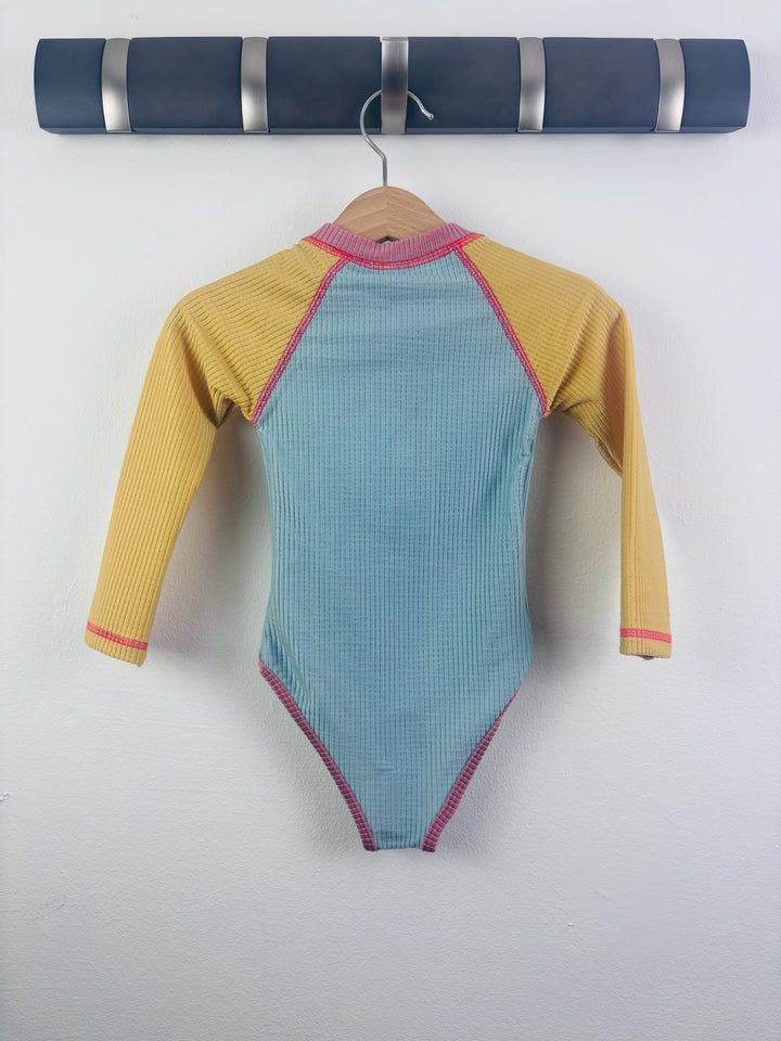 Grass & Air Teal Colour Block Swimsuit UPF 50+