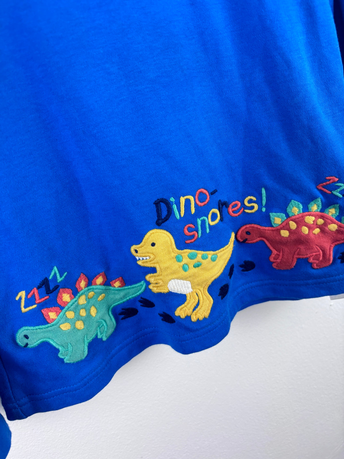 JoJo Maman Bébé Blue Dino Long Sleeve Top 5–6 Years-Tops-Second Snuggle Preloved