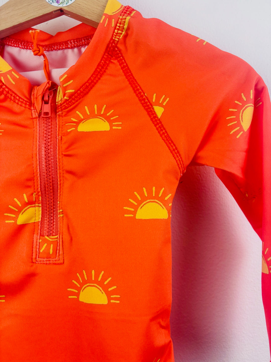 Grass & Air Coral Sun Print Swimsuit UPF 50+ 18-24 Months