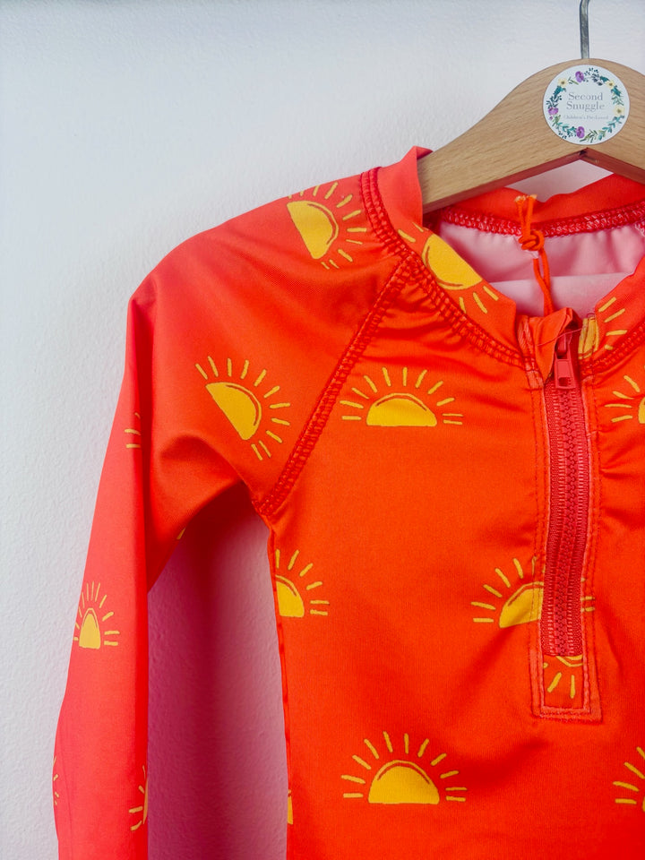 Grass & Air Coral Sun Print Swimsuit UPF 50+ 18-24 Months