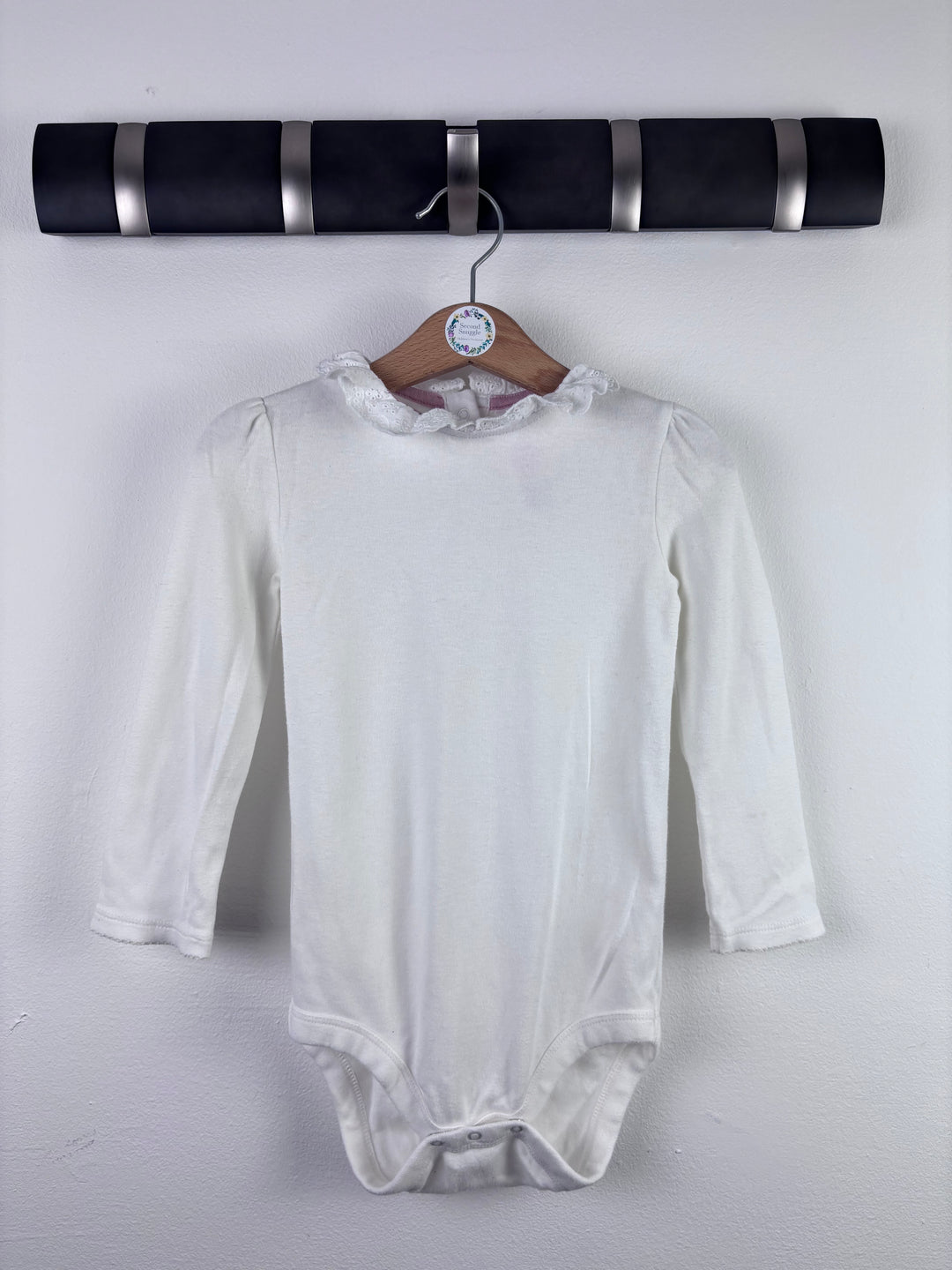 Baby Boden White Frill Collar Bodysuit Cotton 2–3 Years