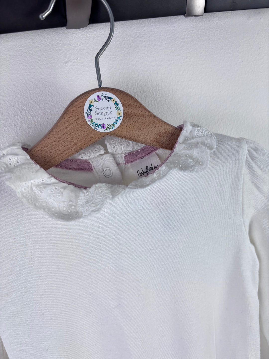 Baby Boden White Frill Collar Bodysuit Cotton 2–3 Years
