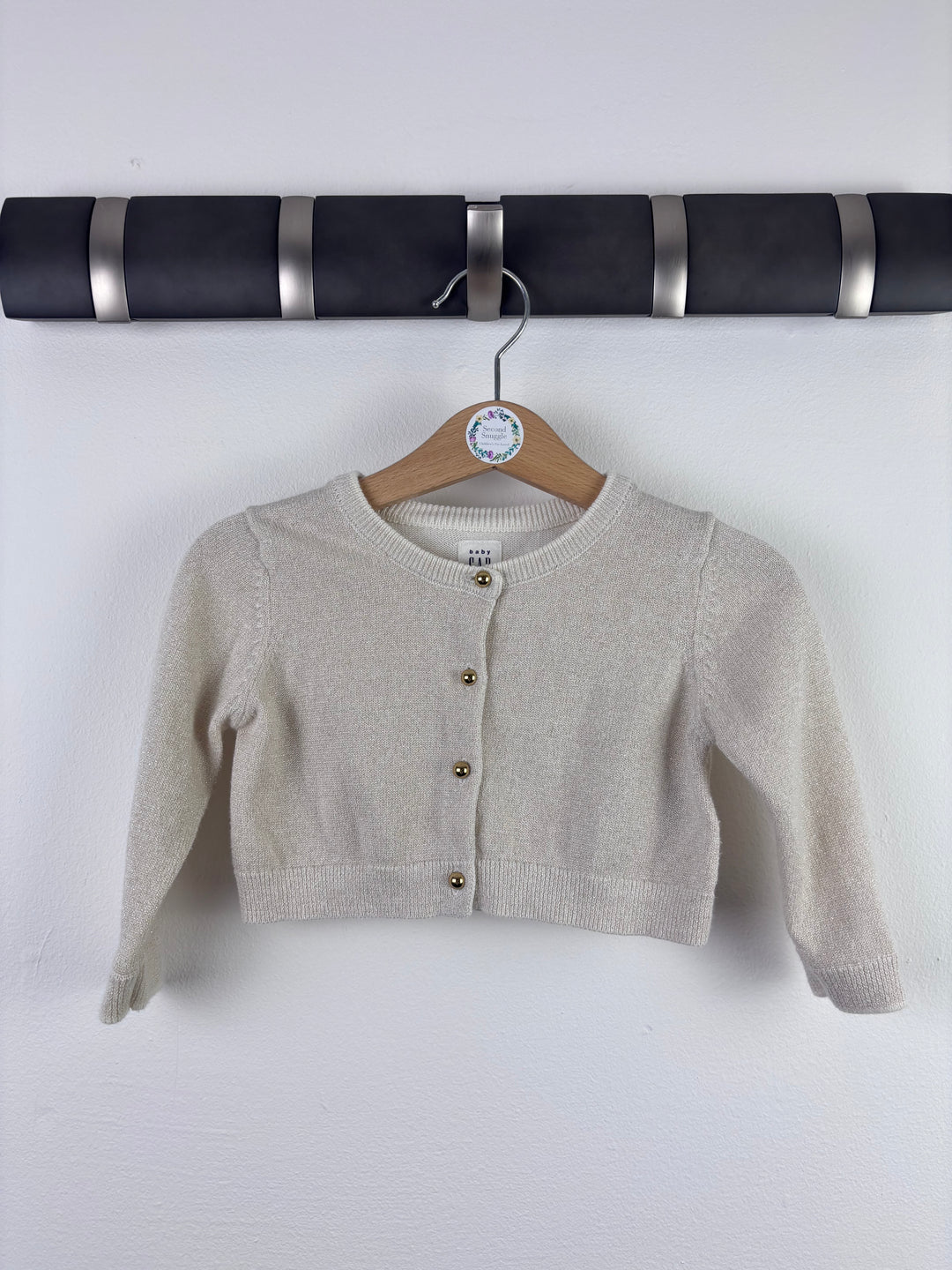 Gap Cream Cardigan Gold Button Soft Knit 6-12 Months-Cardigans-Second Snuggle Preloved