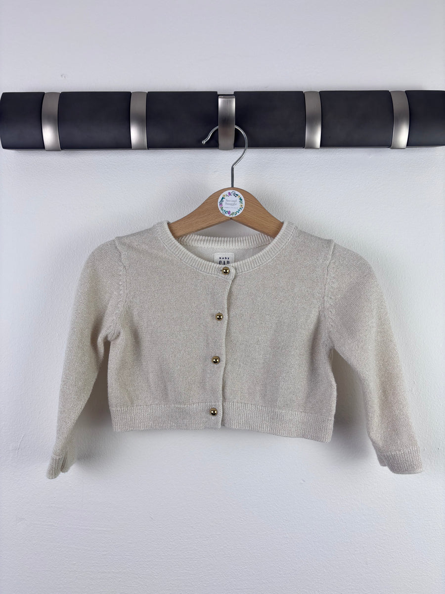 Gap Cream Cardigan Gold Button Soft Knit 6-12 Months-Cardigans-Second Snuggle Preloved