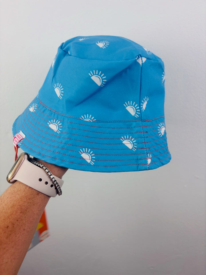Grass & Air Blue Sun Print Bucket Hat UPF 50+ 1-2 Years