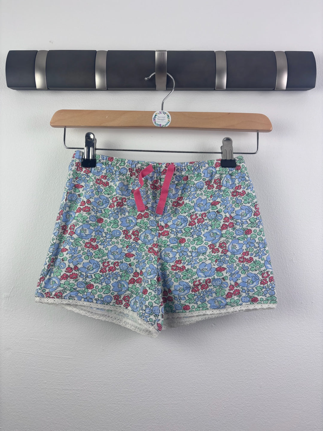 Boden Blue Floral Shorts Lace Trim 5-6 Years