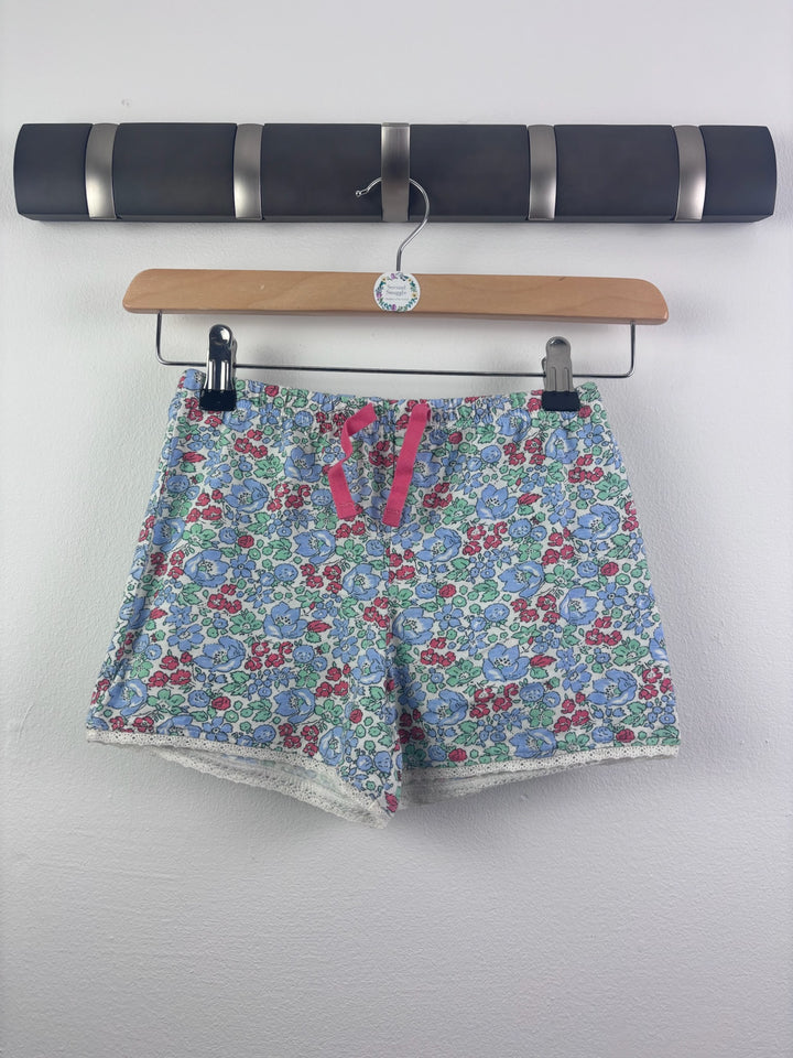 Boden Blue Floral Shorts Lace Trim 5-6 Years