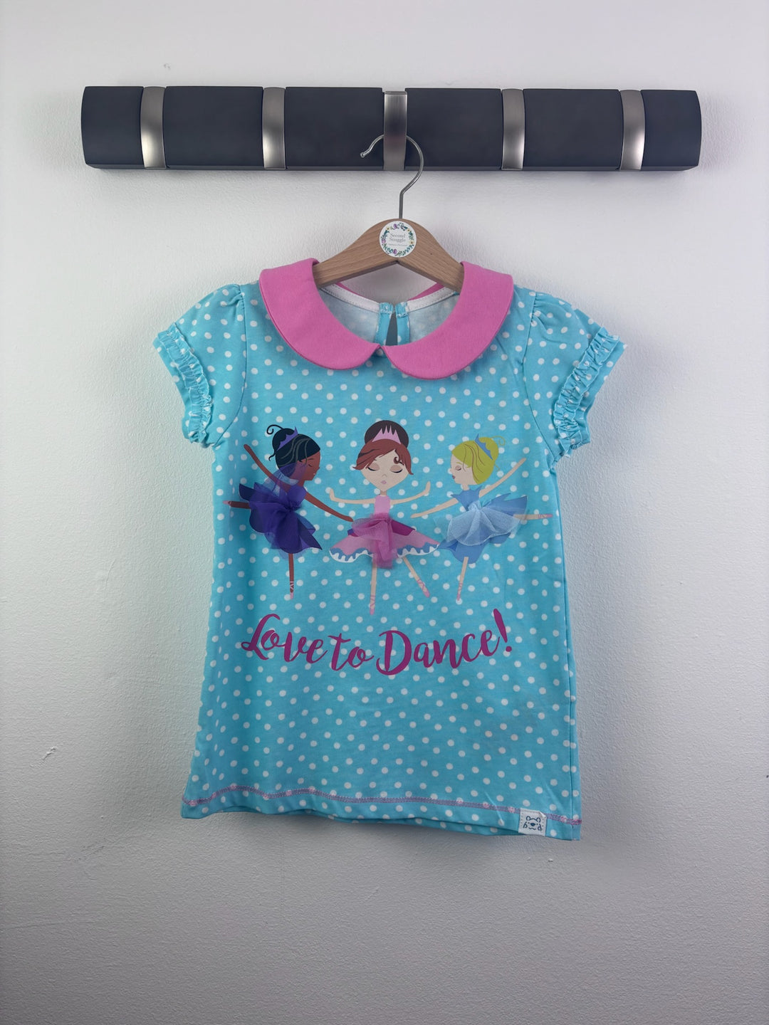 Harry Bear Blue Ballerina T-Shirt Peter Pan Collar 5 Years