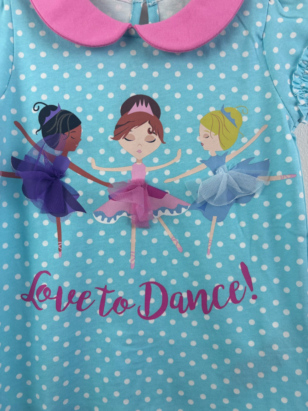 Harry Bear Blue Ballerina T-Shirt Peter Pan Collar 5 Years