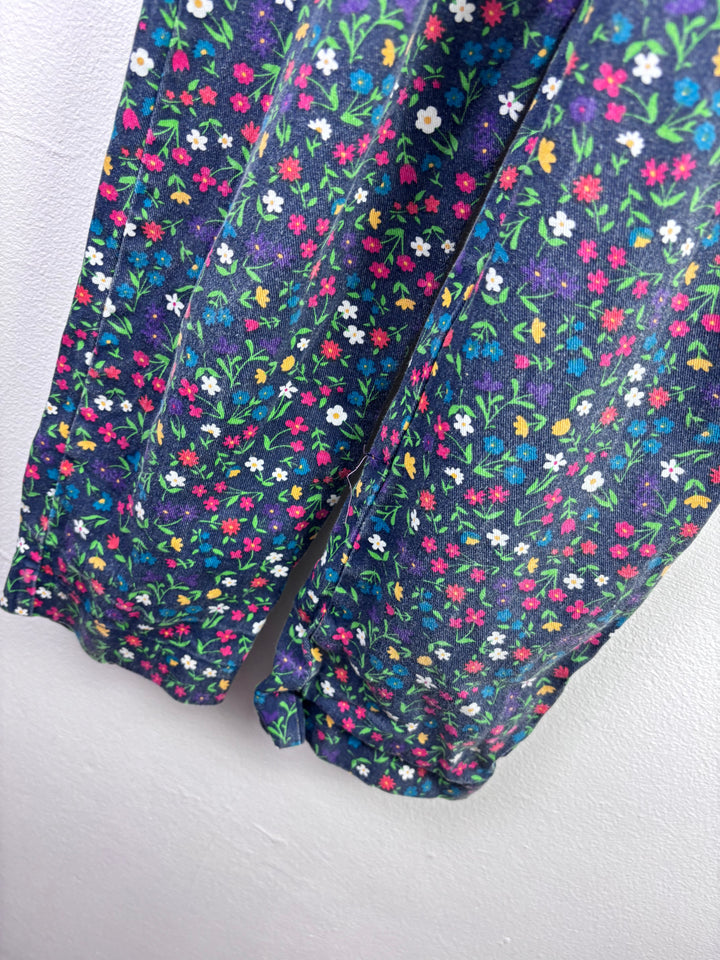 Frugi Navy Jumpsuit Floral Print Button Front 5-6 Years-Jump Suits-Second Snuggle Preloved