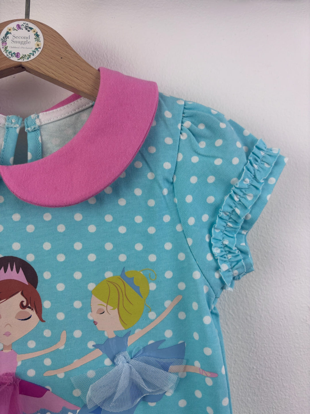 Harry Bear Blue Ballerina T-Shirt Peter Pan Collar 5 Years